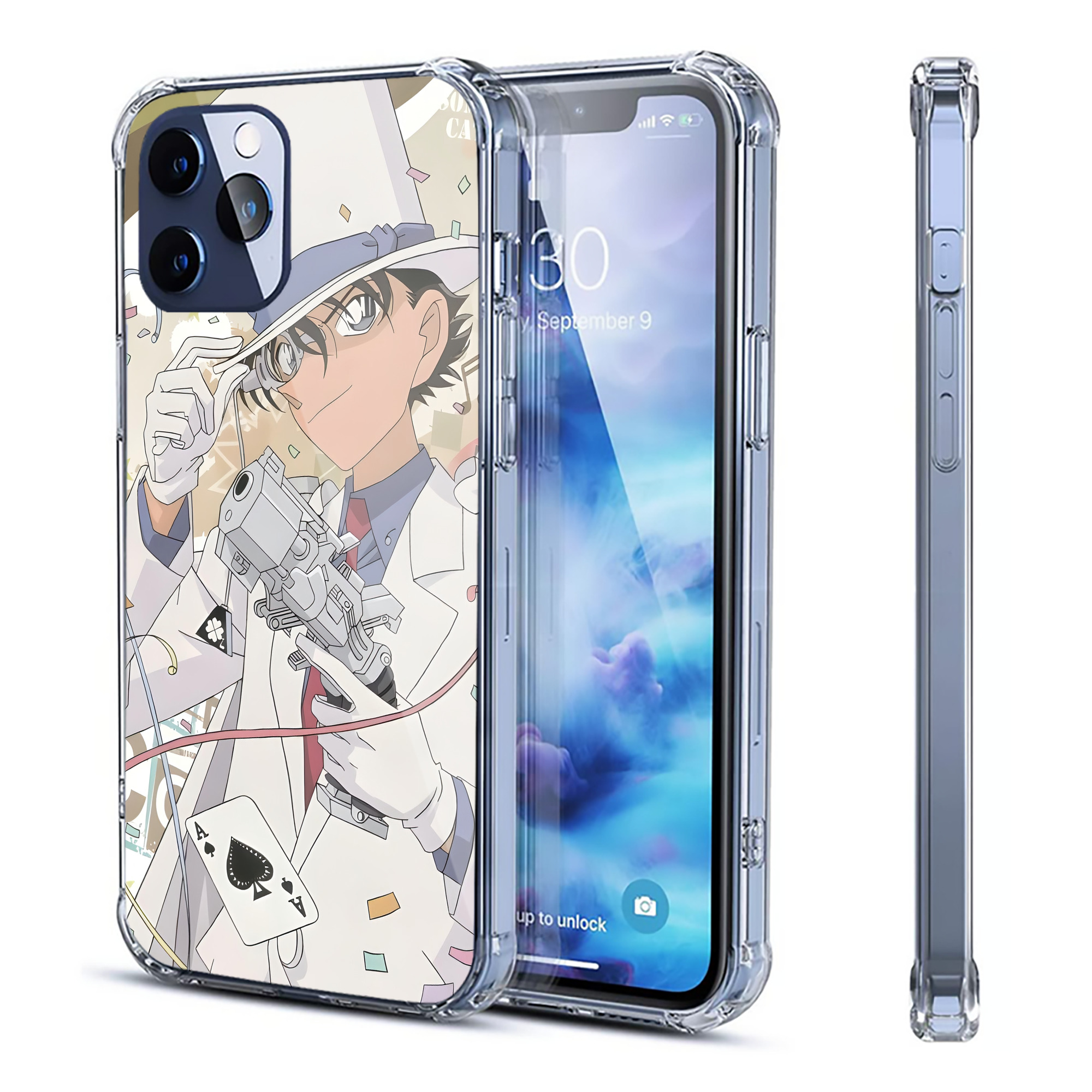（画像用） 名探偵コナン Detective Conan 【iPhone 12シリーズ対応】透明スマホケース（クリアソフトケース）